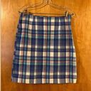 L.L.Bean  Blue Plaid Skirt Short Pencil Favorite Fit Preppy Striped Size 6 Photo 0