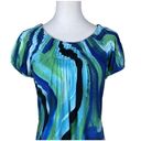 Style & Co Women's Blue Marbled Pattern Sleeveless Blouse Shirt Size SMALL Photo 1