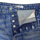 GRLFRND  The Eva Denim Mini Skirt Size 29 Button Fly Distressed Raw Hem NWT Photo 5