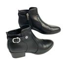 Unisa  Boots Shoes Booties Black Size 6.5 Vegan Leather Interior Zipper Buckle Photo 2