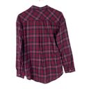 Thread and Supply NWT  Relaxed Plaid Flannel Buttondown Shirt Wine Size XS NEW Photo 6