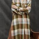 Pilcro  Anthropologie long viscose tunic button down plaid shirt dress with slit Photo 0
