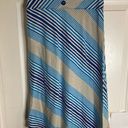 Marmot Ladies flared full midi length blue striped cotton blend skirt size XS Photo 2