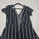 Xhilaration  Womens Size L Black White Striped Faux Wrap Mini Dress Minimalist Photo 11