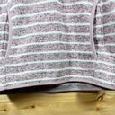 Thread and Supply  Women's Striped Pullover 1/4 Zip Sweatshirt in Pink and White Si Photo 7