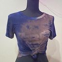 Ginger G Tie Dye Blue Cropped Tee Photo 2