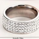 The Row Five Cubic Zirconia Stainless Steel Ring Photo 5