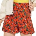 Topshop  Women’s Size 4 Orange Ditzy Floral High Rise Shorts Photo 0