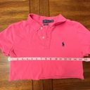 Polo  Ralph Lauren Preppy Pink Collar Skinny Fit Logo Crop Top Small Petite Photo 3