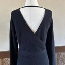 Chelsea28  Belted Long Sleeve V-Neck V-Back Sweater Dress in Black Sz XS NWT Photo 8