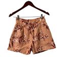 Joie  Linen Pink Floral Casual High Waisted Shorts Photo 6