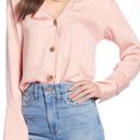 Something Navy NWT  Pink Button Front Blouse Photo 0