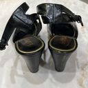 Ralph Lauren | Black Sling Back Wedges With Ankle Strap Size 8.5 Photo 3