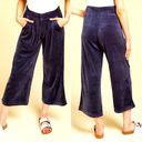 Juicy Couture NWT  Black Label Regal Blue Velour Cropped Wide Leg Pants Size M Photo 1