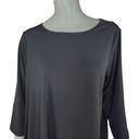 T Tahari  Womens XL 3/4 Sleeve Shirttail Hem Round Neck Blouse Slinky Photo 1