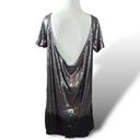 Free People  Drenched in Sequins Mini Dress Gunmetal Metallic Ombre Small Club Photo 10