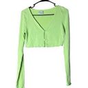 Urban Outfitters  Bright Green Cropped Cardigan Size Large Photo 0