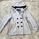 Sebby MM Essentials by  Cotton Blend Hooded Peacoat Gray Size Small Photo 0