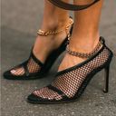 Bottega Veneta  Stretch Chain Ankle Strap Nappa Leather Heel Mesh Pumps Size 36 Photo 0