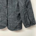 Ann Taylor  Gray Green Tweed Cropped Blazer Jacket Bubble Sleeve Womens Size 2 Photo 3