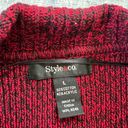 Style & Co  Heathered Red Black Foldover Cowl Neck Tunic Sweater Dress Large Photo 2