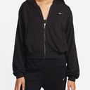  Cropped Hoodie Full Zip Tan With Black Nike Check Women’s Medium Photo 4