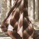 Free People Woodstock Brushed Plaid Poncho Cape Auburn Combo Brown One Size NWT Photo 0