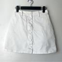 Lazy Oaf White Denim Button Front Mini Skirt UK 6 / US 2 XS Photo 0