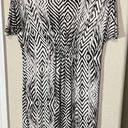 Black Diamond Soma V Neck Dress Stretchy Jersey Knit Knee Length Cream  sz S Photo 5