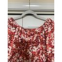 Free People  Sweet Memories Pink Multi Floral Ruffled Puff Sleeve Top Sz L (U13) Photo 8