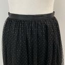 ZARA Glitter Polka Dot Tulle Knee Length Skirt Black Gold Size Small 7736/420 Photo 5