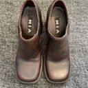 MIA  Vintage 90s Y2K Bratz Loafers Brown Leather Chunky Square Toe Women’s 7 Photo 3