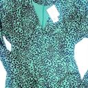 Equipment ‎ Rommily Empire-Waist Dress Animal Print Teal Fall Winter Size 4 Photo 4