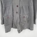 prAna  Gray Breath Sylvia Long Cotton Button Down Jacket Womens Size L Photo 4