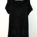 Dress Barn  black metallic tunic sweater cowl neck Photo 0