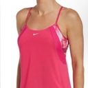 Nike  Women's Tie Dye Drape Layered Tankini Swimsuit Top Pink Small Bright NWT Photo 1