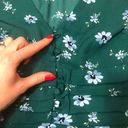 The Row  A Teal Floral Ruched Waist mini Dress Photo 4