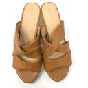 Jack Rogers  Women's Size 10 Open Toe Jackie Wedge Heeled Sandal Brown Leather Photo 2