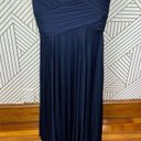 Halston Heritage  Ruched Sleeveless Long Gown in Navy Blue Size US XXS Photo 5