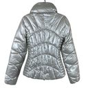 Guess  quilted pearlescent silver puffer jacket Photo 13