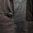Vtg Suzelle Genuine Leather Embroidered Embossed Oversized Coat Jacket Size M Size M Photo 8