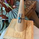 The Moon Copper Blue Turquoise Phase Hammered Sterling Silver Ring Size 6.5 Photo 3