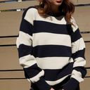 Brandy Melville John Galt Navy & Cream Striped Brianna Sweater Photo 0