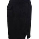 Anne Klein New!  Black Scuba Cargo Suede Split Front Officewear Skirt Size 16 Photo 0