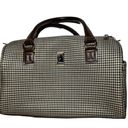 London Fog  Chelsea Carry On Satchel Tote Bag Houndstooth Beige Tan 16-inch Photo 1