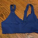 Girlfriend Collective  Navy Zip Front Sports Bra Photo 2