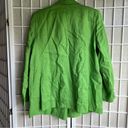 Mango Linen Blazer Lapel collar Green size XXL Photo 12