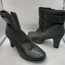 Aerosoles  women’s 8.5 M grey leather suede ankle booties heel Photo 0