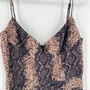 Blue Life  Women's Snake Print Sweetheart Corset V-Neck Mini Dress Brown Medium Photo 3