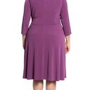 London Times  Side Ruched Midi Dress Purple 20W Photo 1